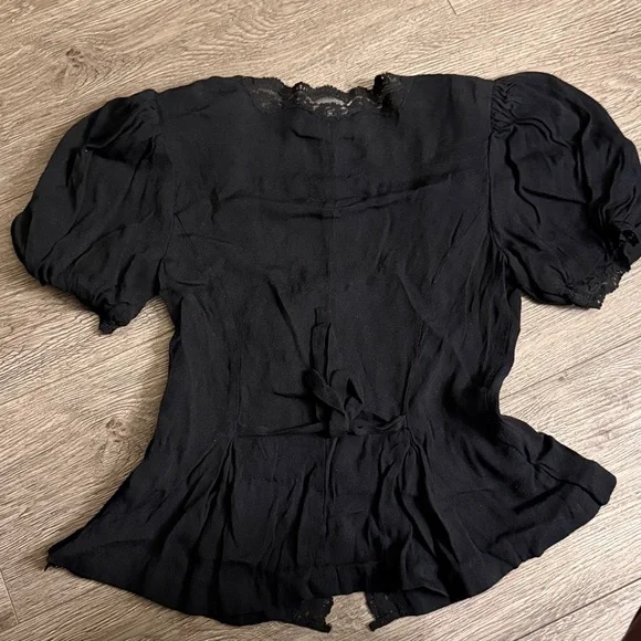 LIKE NEW REFORMATION Minette Top, Black, size 2